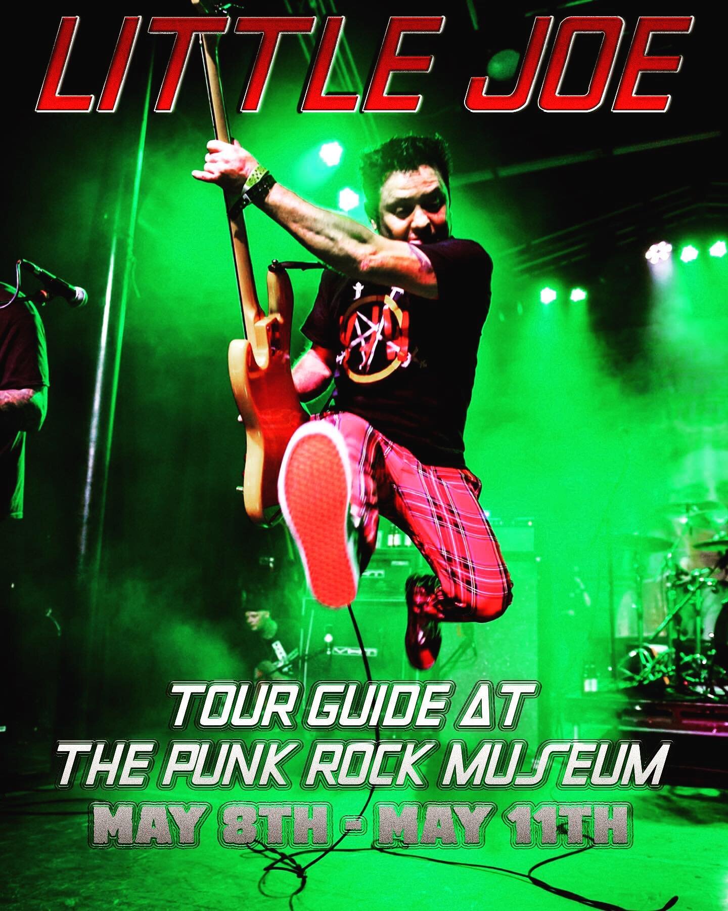 Reminder Everyone!  Lil&rsquo;Joe will be a tour guide at the punk rock museum May 8th to May 11th! Everyone who books a tour online will have a chance to win a hand drawn pickguard signed and numbered for each tour! So get in the game and book now! 