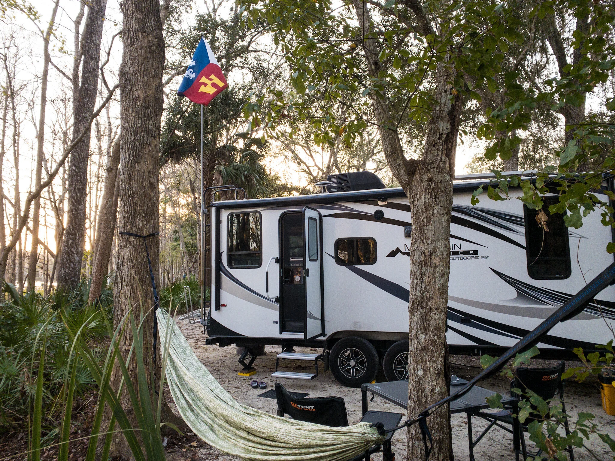 Camping setup (with hammock).