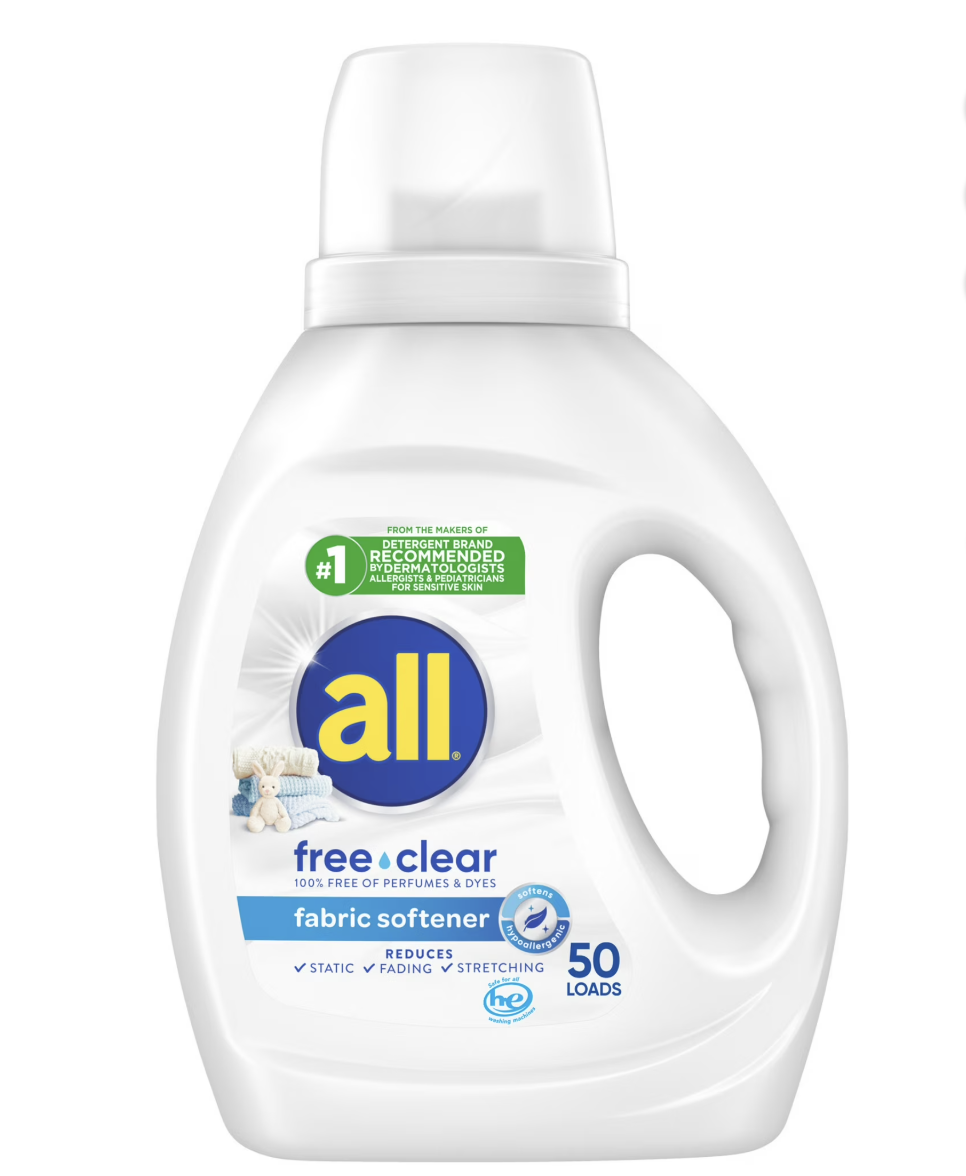 $2 all free clear Liquid Fabric Softener, 50 loads (Regular price $4)