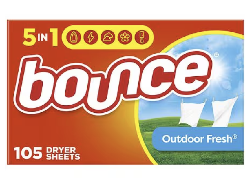 $4 Bounce Fabric Softener Sheets, Outdoor Fresh, 105 ct (Regular price $6.99)