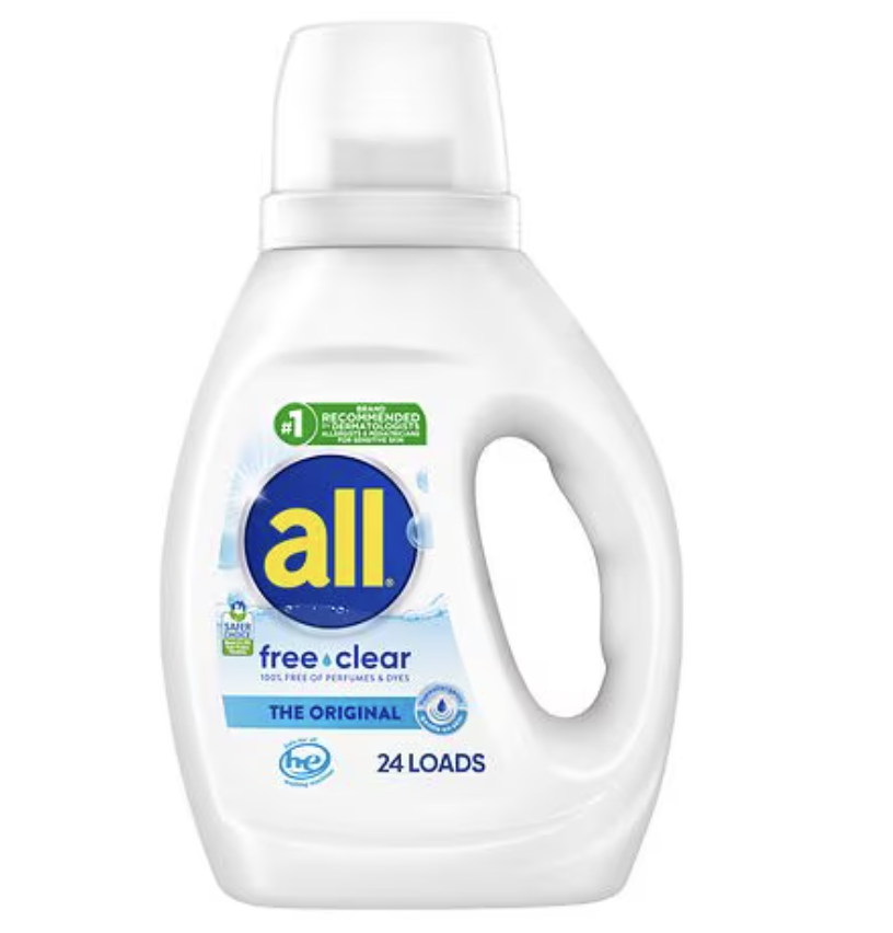 $2 all free clear Laundry Detergent, 24 loads (Regular price $4.99)