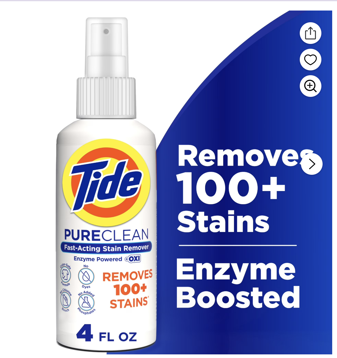 $3 Tide PureClean Stain Remover, 4 fl oz (Regular price $4.97)