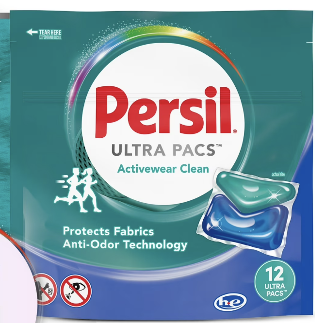 $3 Persil Ultra Pacs Activewear Clean Detergent, 12 ct (Regular price $5.50)