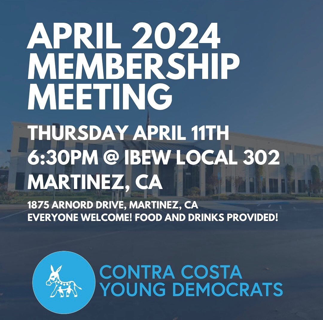 Hey all! Our April membership meeting is coming up next Thursday! Feel free to come by, bring a friend, and hear about how to get involved with our club leading up to the November elections!

Whether you&rsquo;re a long-time member or it&rsquo;s your