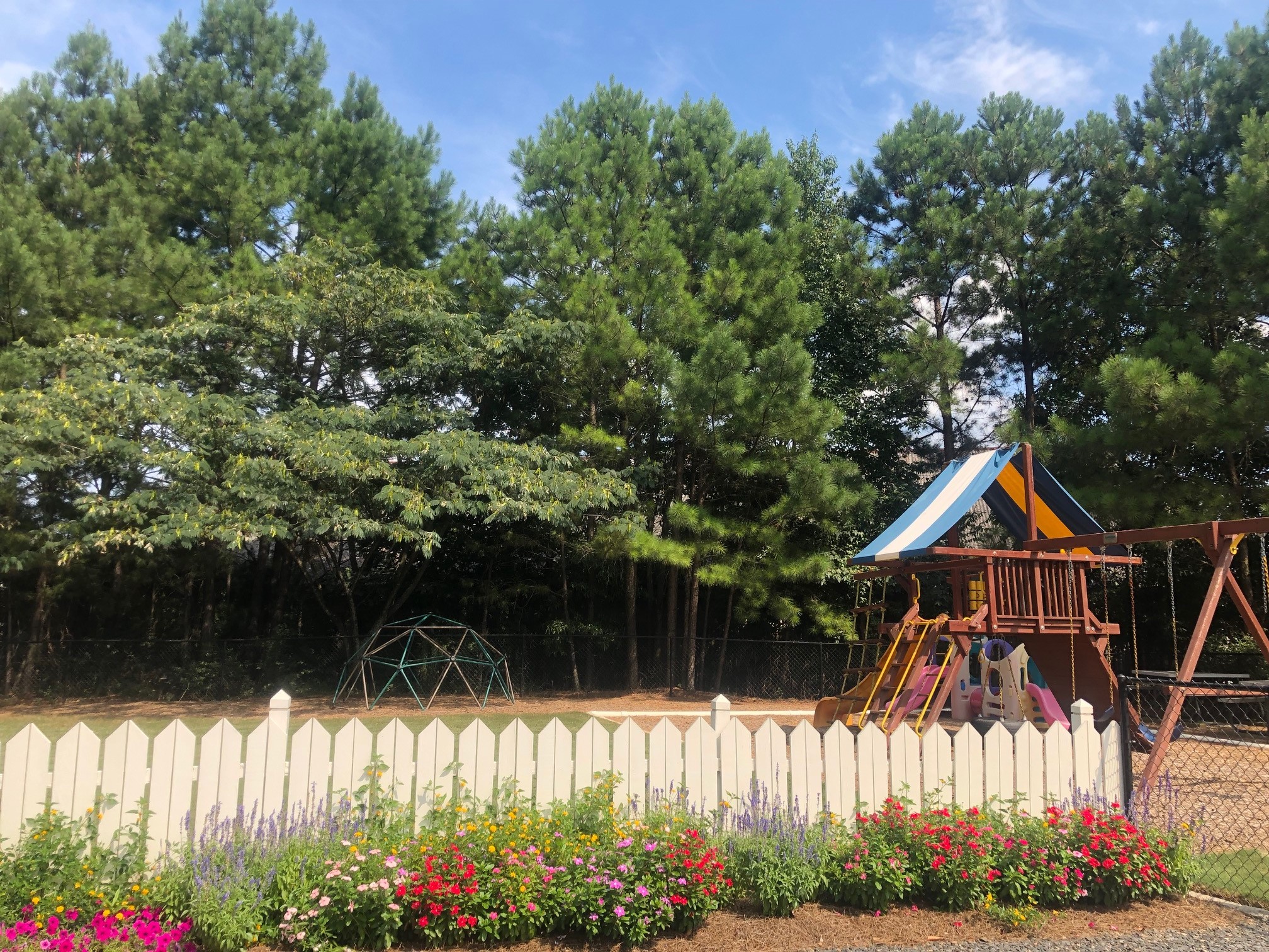 Children love to spend time on the playground after services!