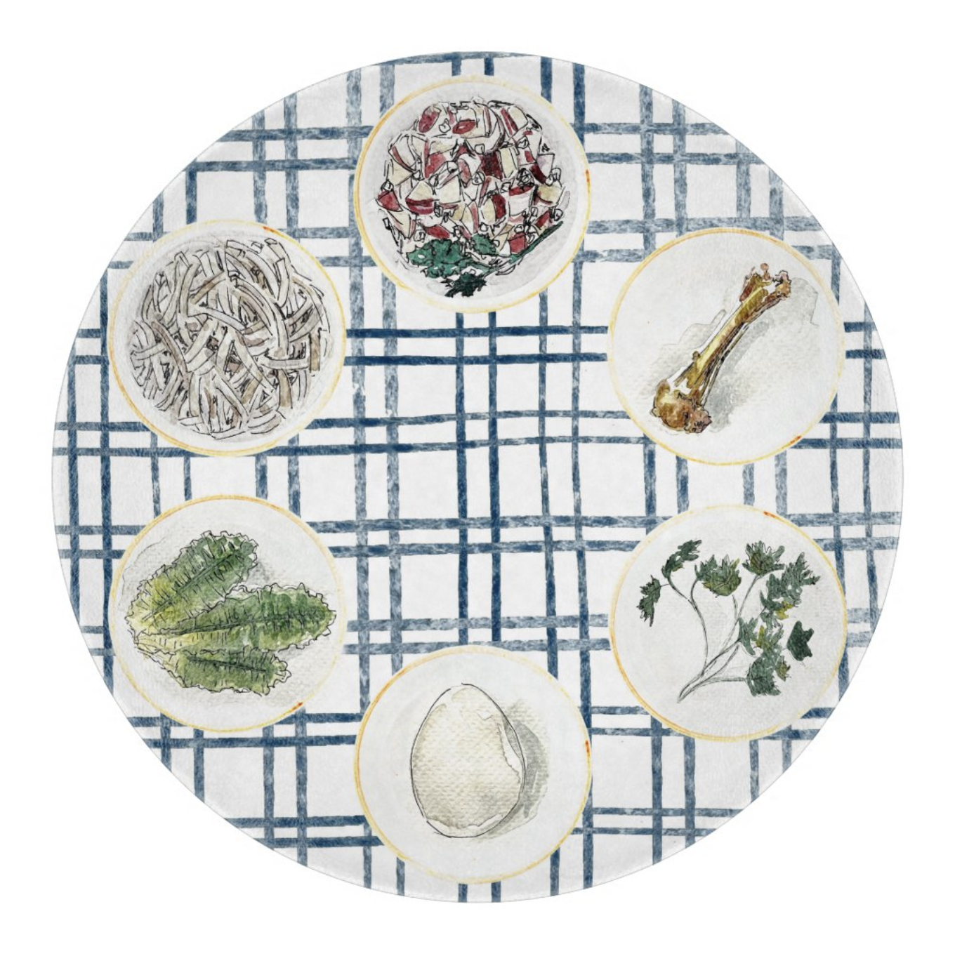 Seder Plate Round Cutting Board