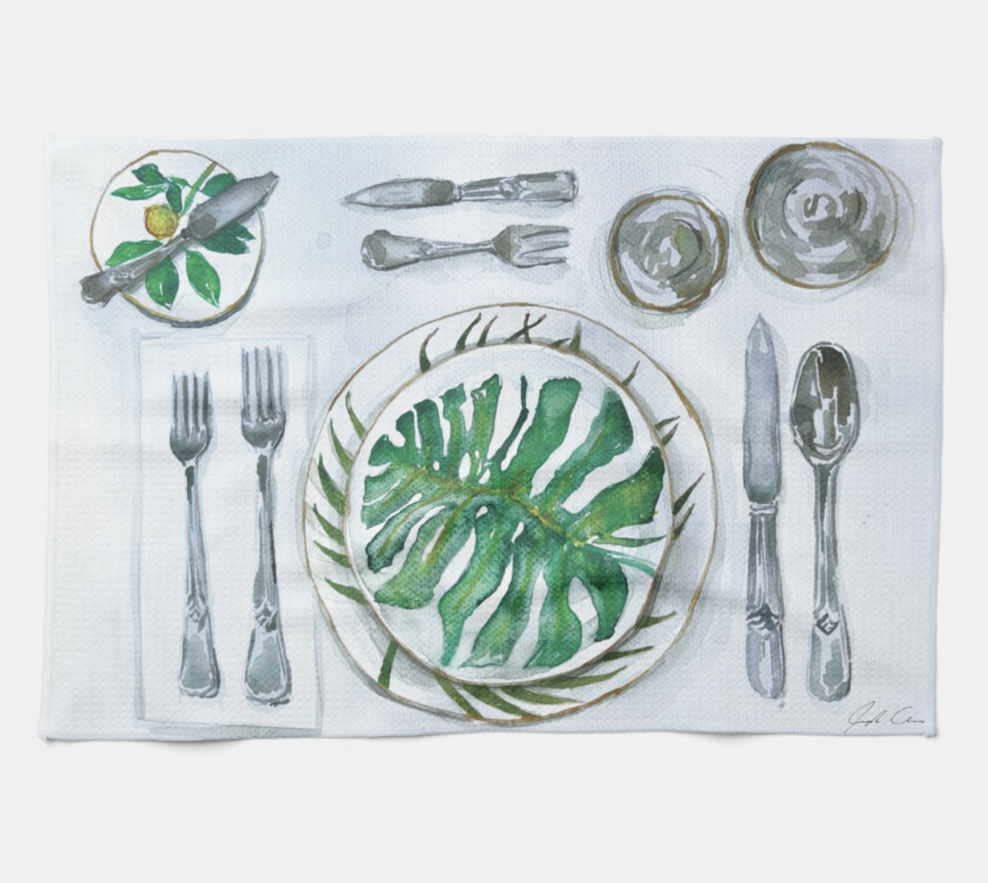 Palm Place Setting Dish Towels