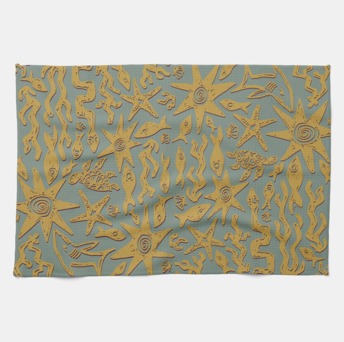 Anna Cabana Ochre Dish Towels