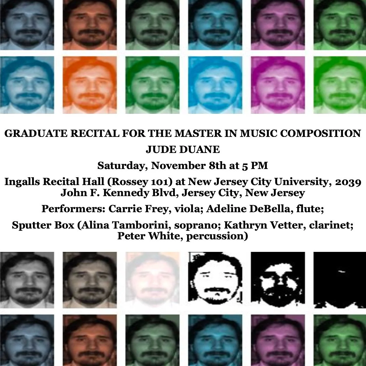Today! Looking forward to premiering Jude Duane&rsquo;s &ldquo;Moon Disaster&rdquo; as well as mixing it up a bit and each playing/performing a solo piece.