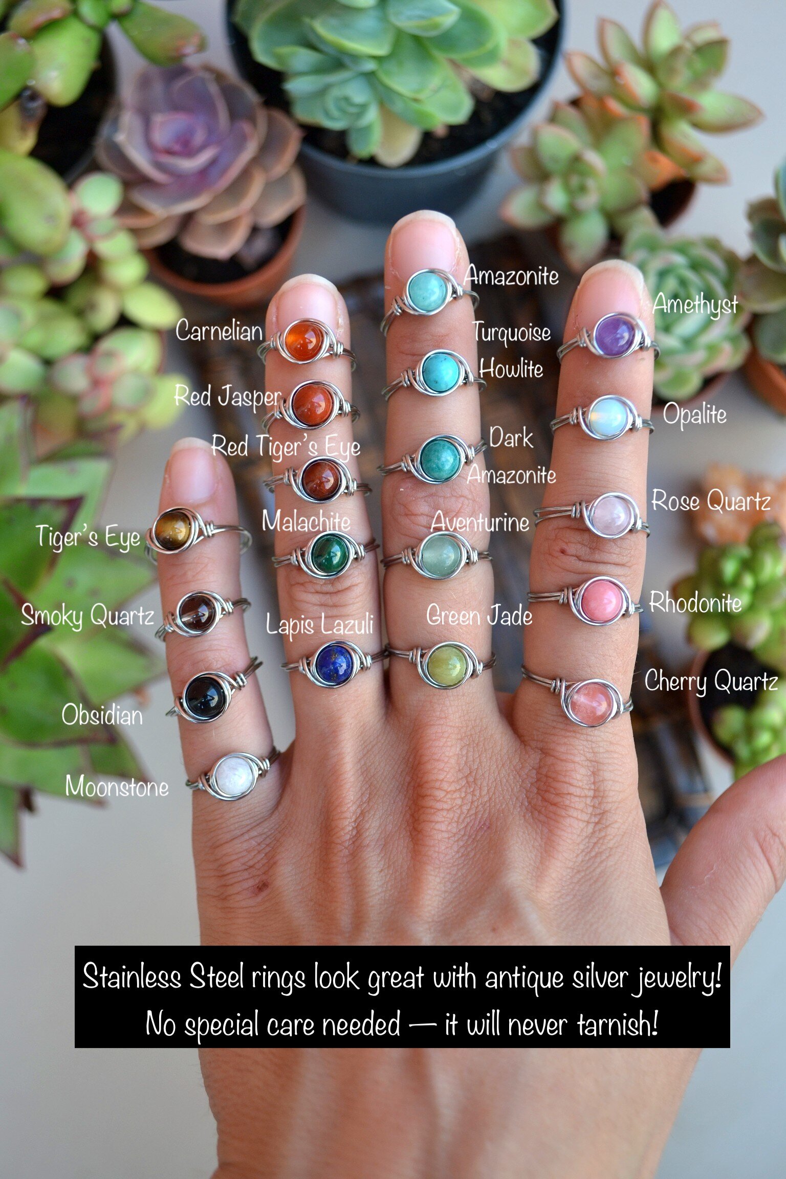 Healing Crystal Rings - Sunkissed Shellz - Marketspread
