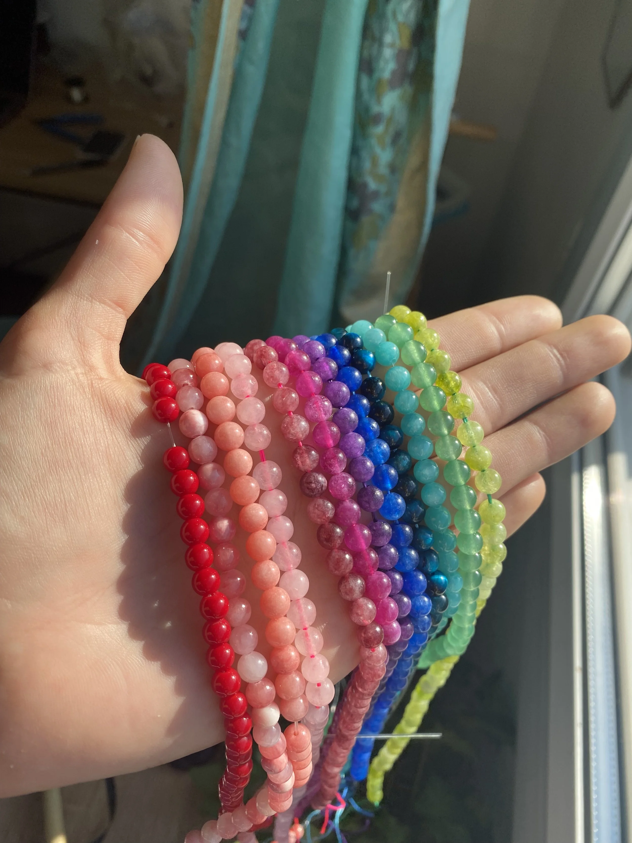 100 Perline Di Vetro Miste 6mm – Colori Assortiti – Perline A Sfera Per Creare Gioielli Libbyshouse