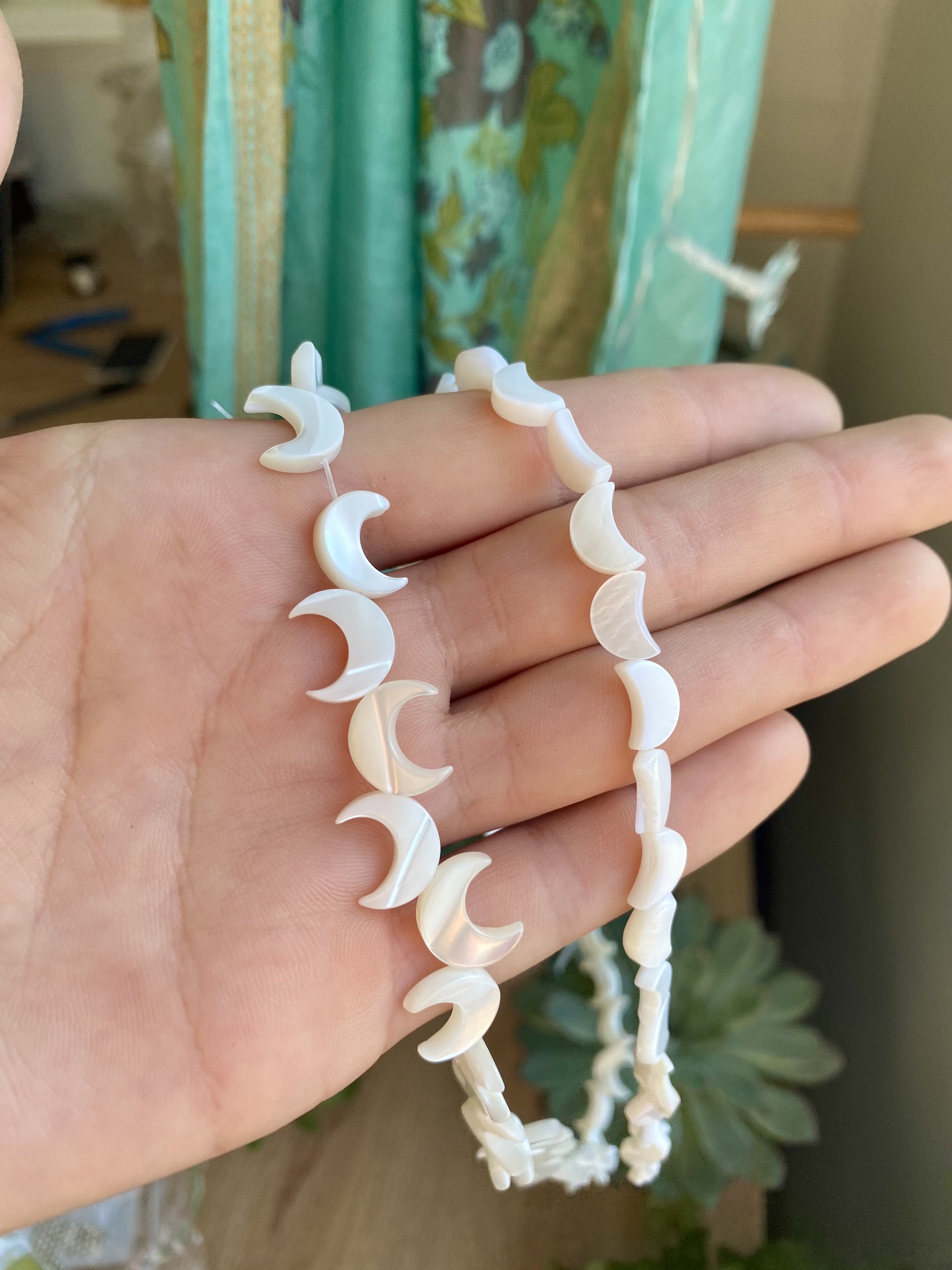 Natural Mother of Pearl Moon Shell Beads — Abbey Road Collection