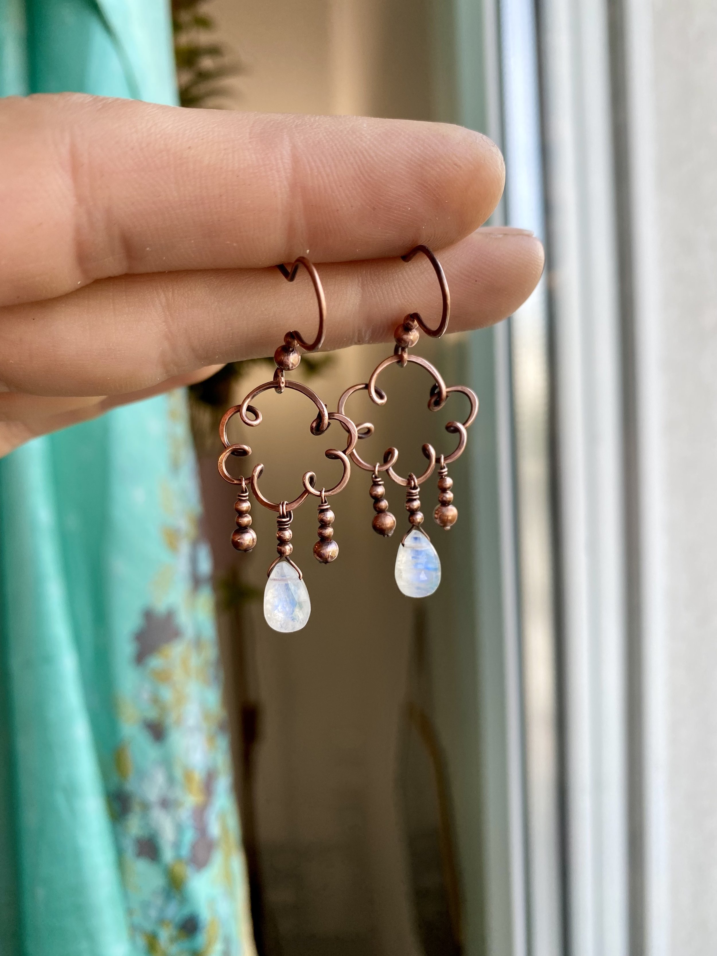 Baby Rain Cloud Earrings // Copper & Moonstone — Abbey Road Collection