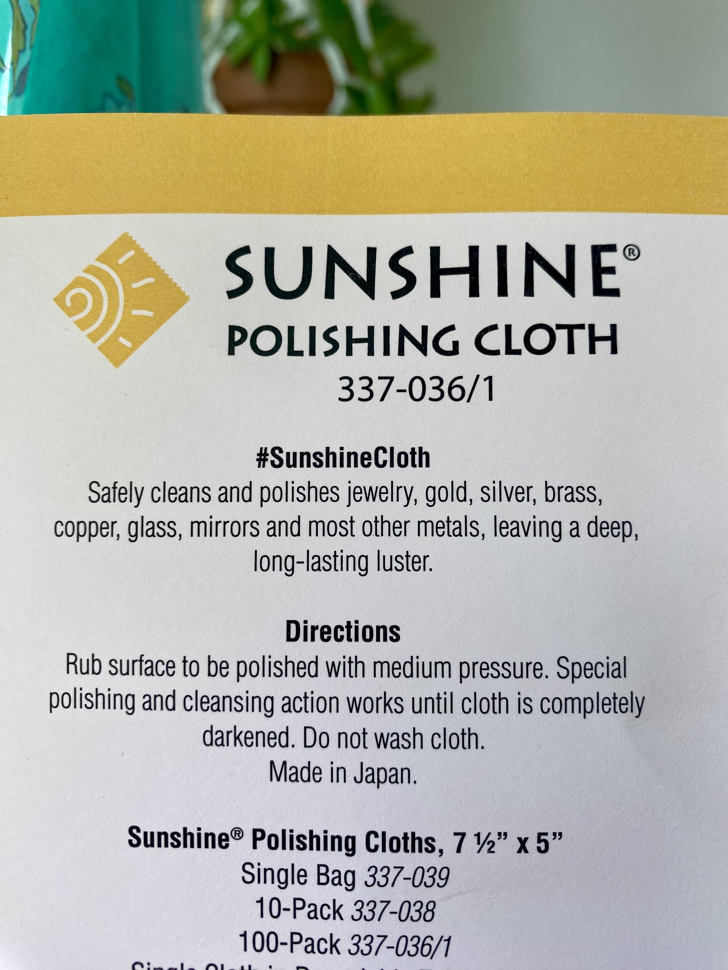 Sunshine Jewelry Polishing Cloth