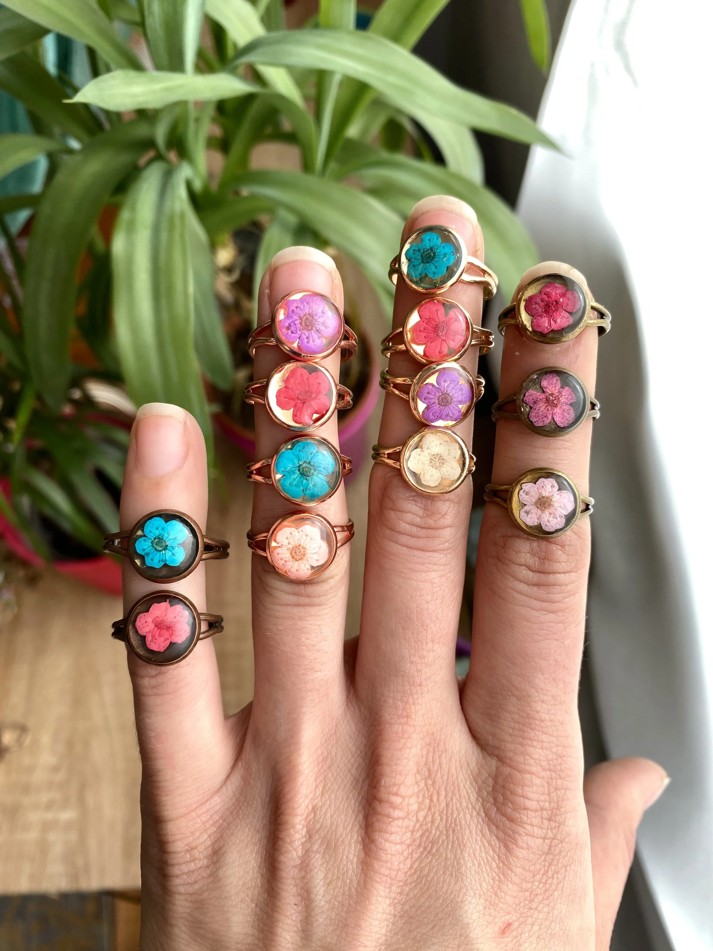 Adjustable Flower Rings