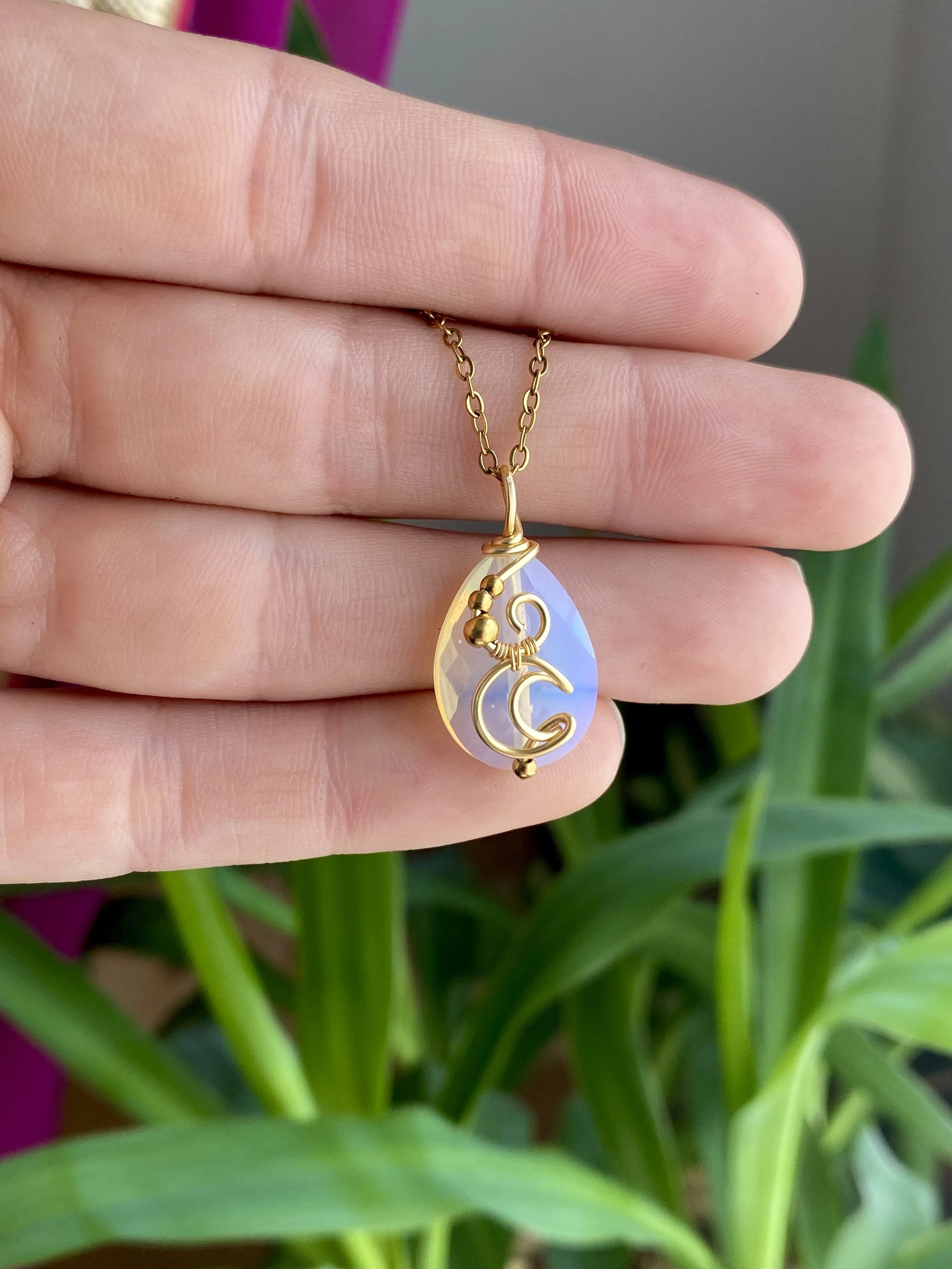 Opalite Teardrop Moon