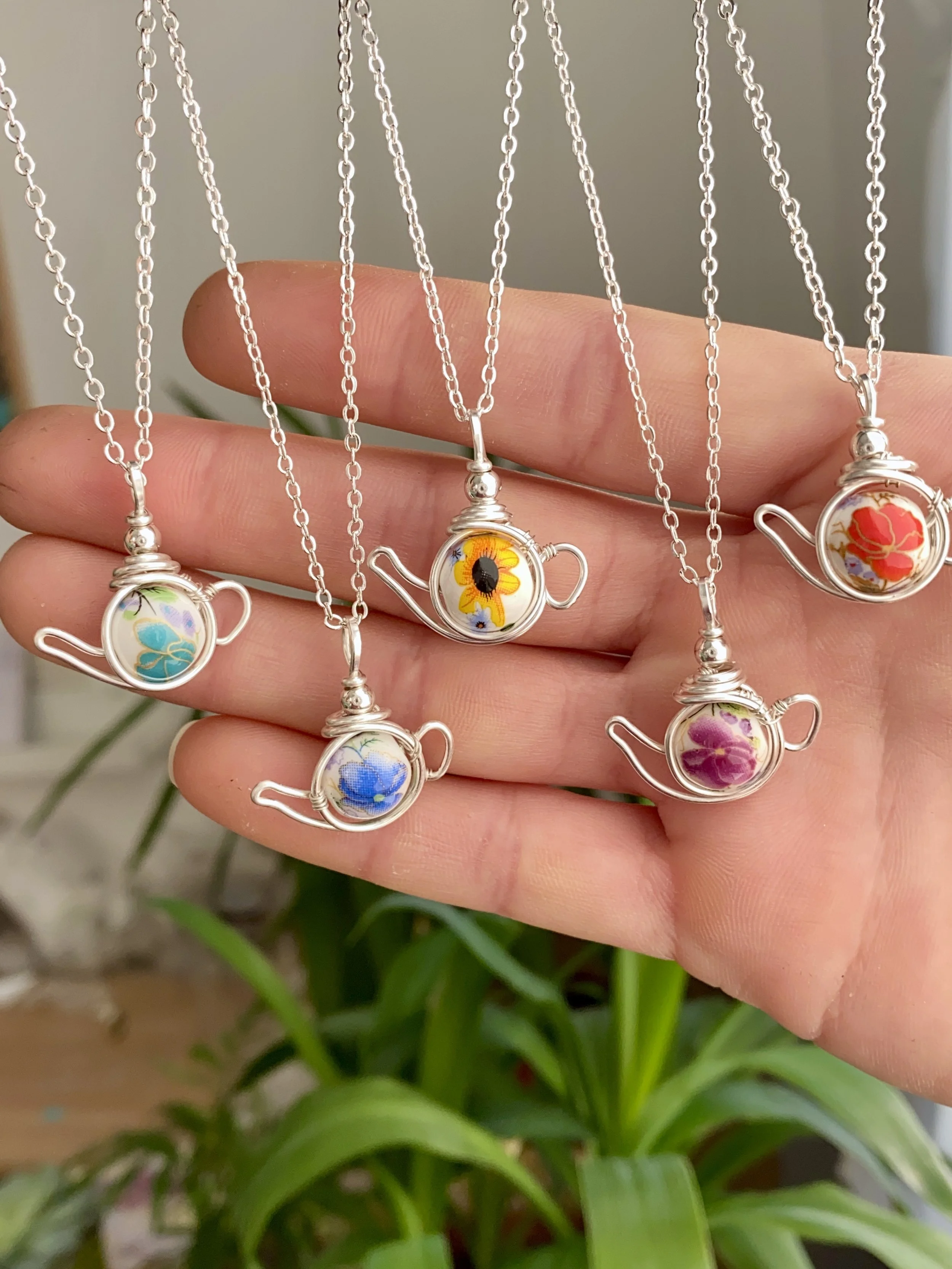 Silver Teapot Necklaces