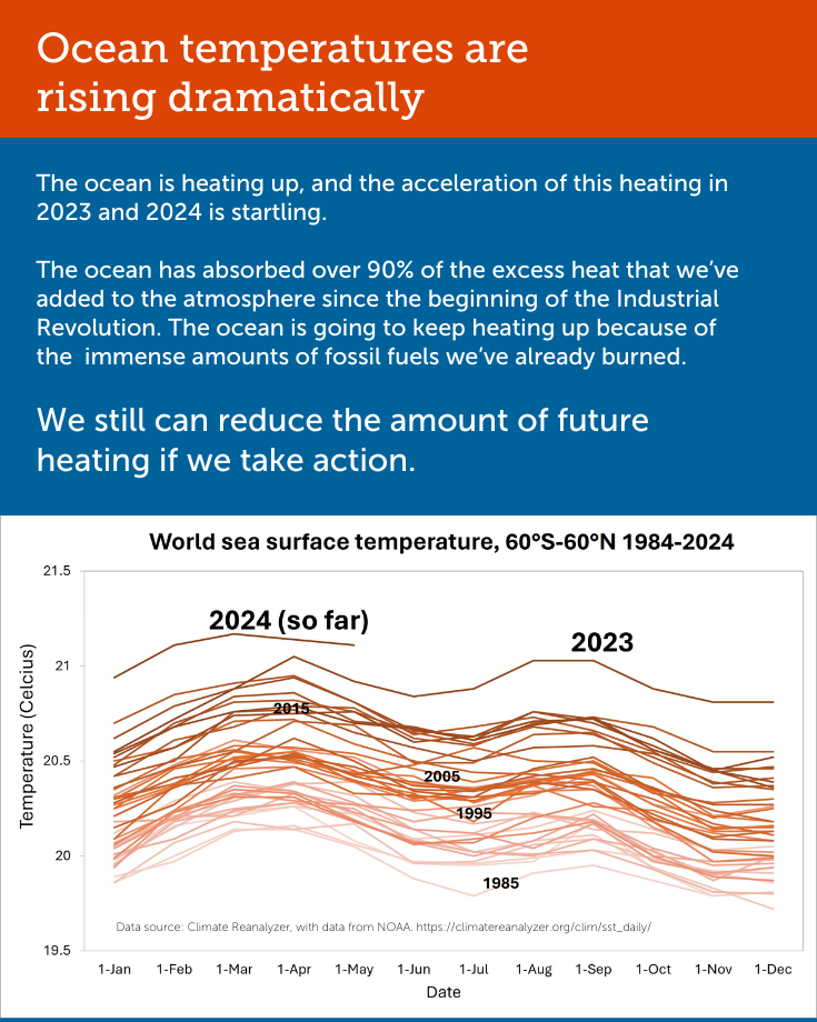 Rising sea surface temperature