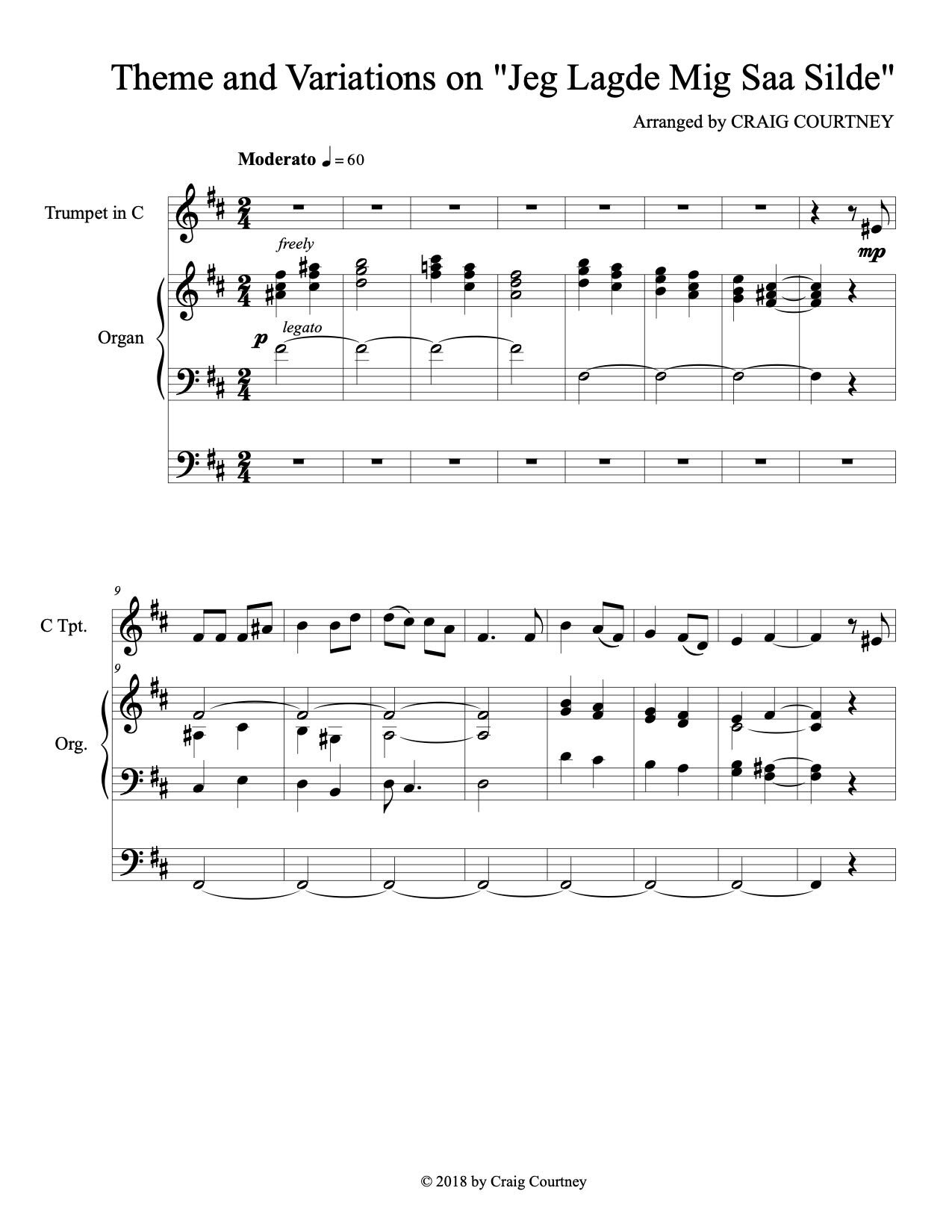 Theme and Variations on "Jeg Lagde Mig Saa Silde" by Craig Courtney