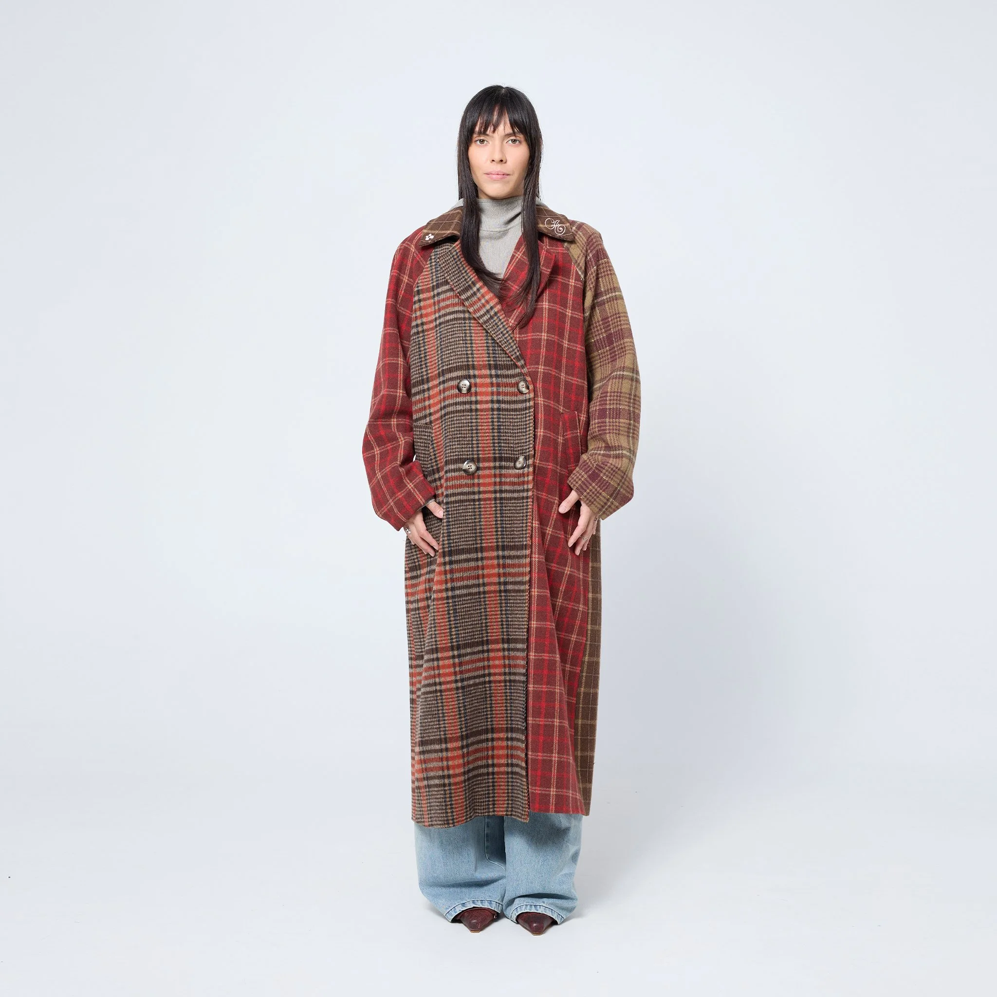 Arthur Double Breasted Blanket Coat in Brick (M)