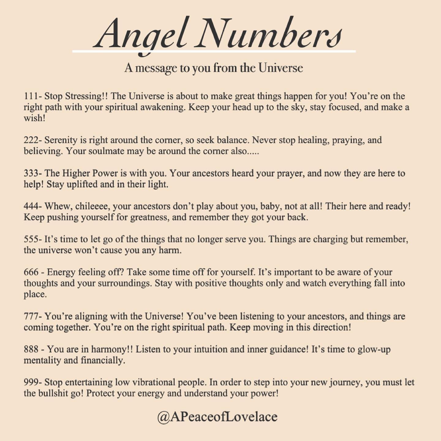 I always see 111, 333, and 444✨ What's your angel number!?