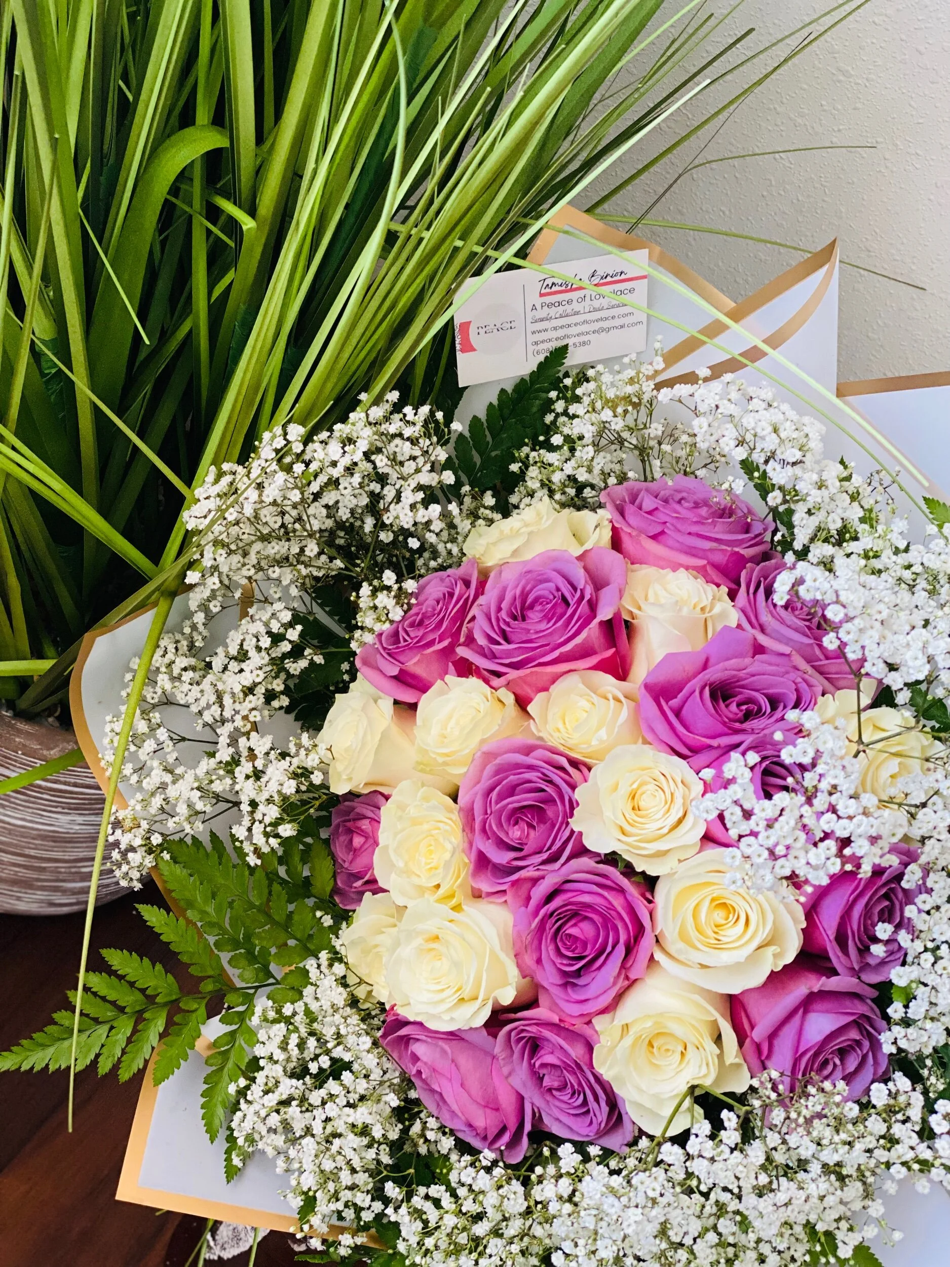 White Roses & Your Choice of Color