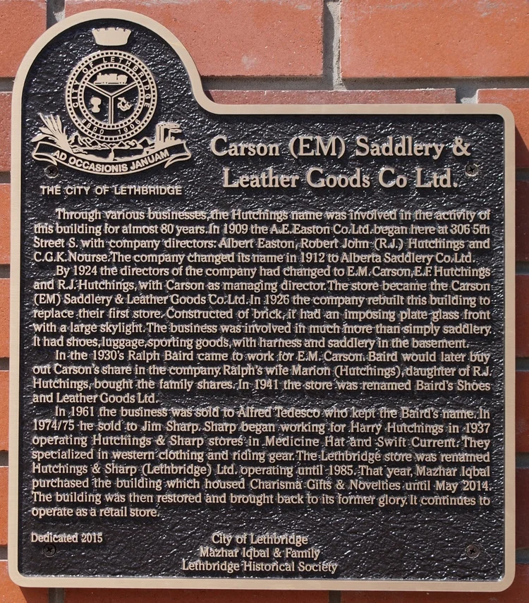 Building Plaques — Lethbridge Historical Society