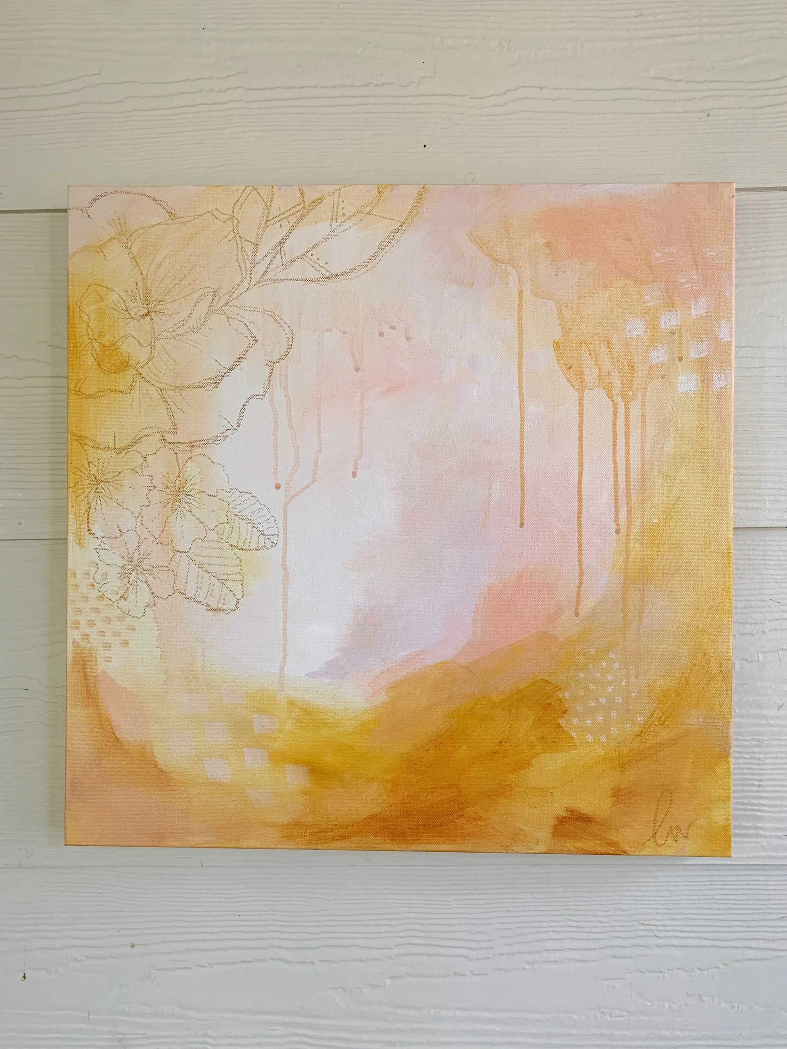 Pua 'Ilima, 20x20 Original Painting on Canvas