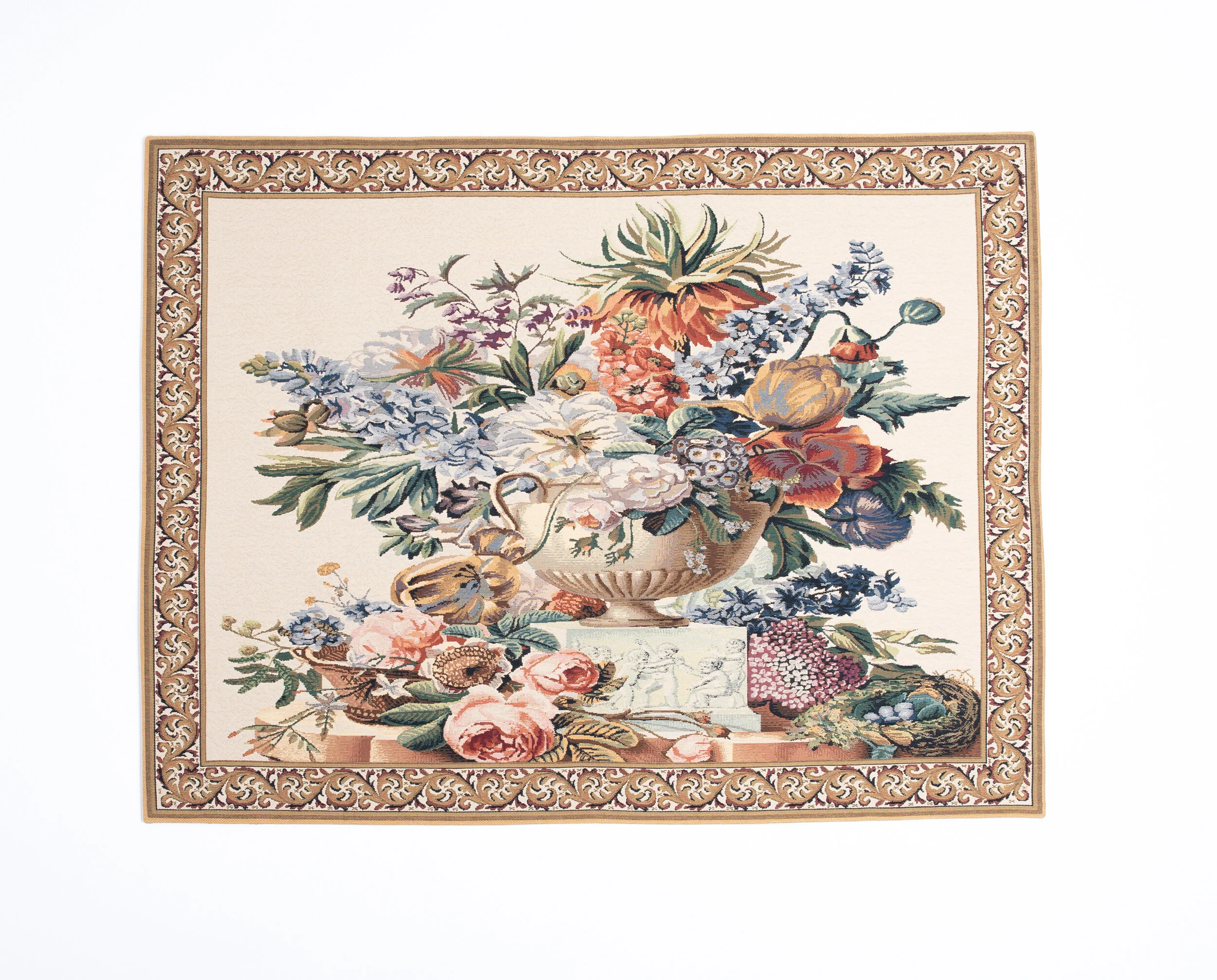 Floral Vase on Pedestal Tapestry