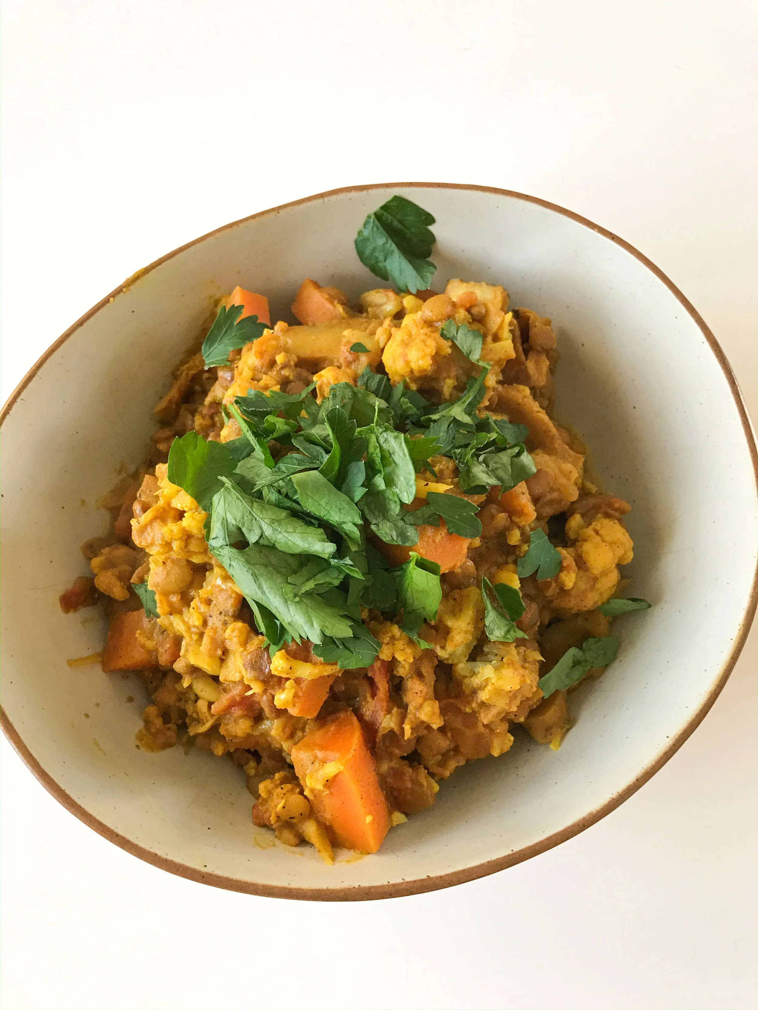 Immune supporting turmeric, lentil and vegetable curry with shiitake mushrooms