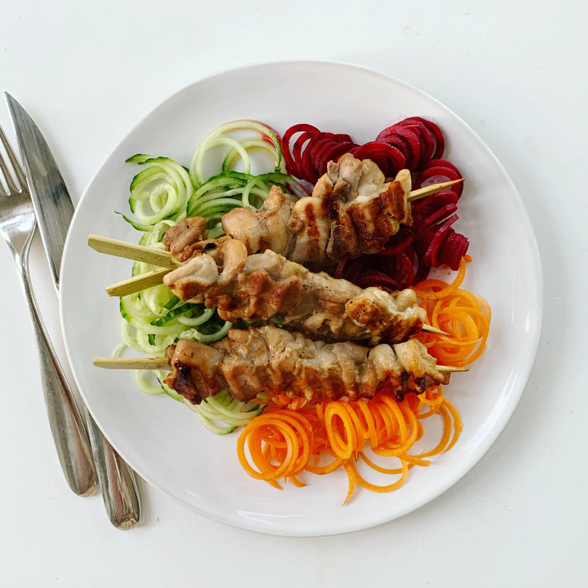 Yakitori on Rainbow Noodles