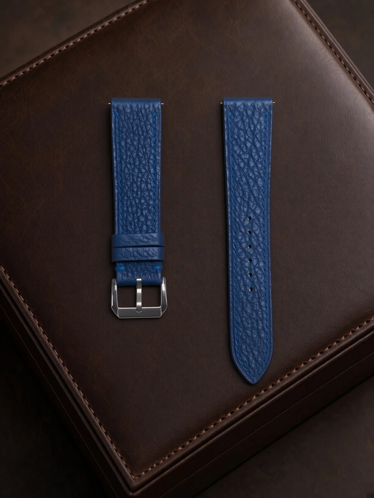 Navy Pebbled Calfskin