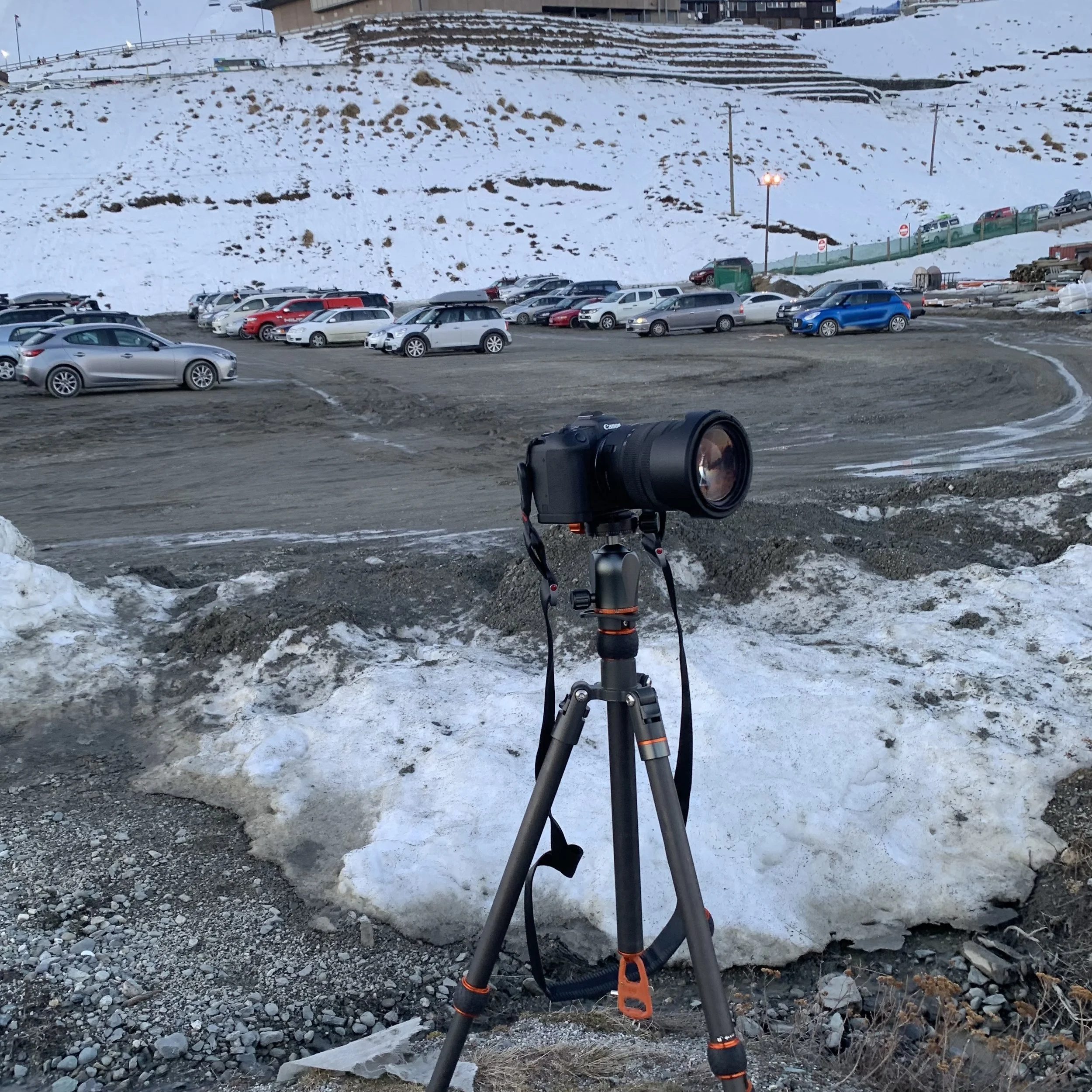 In the mountains at dusk