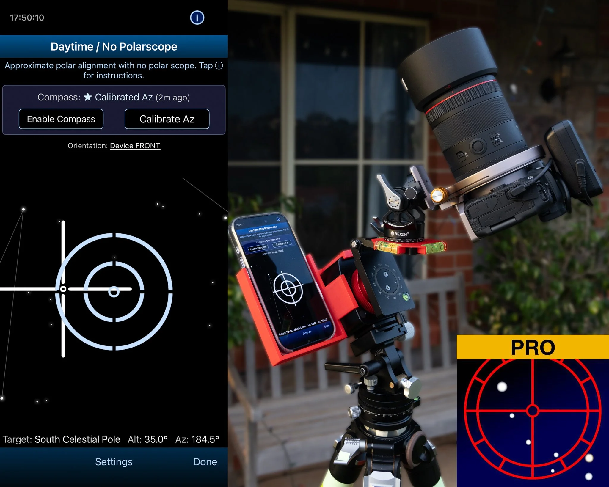 Polar aligning a tracker with the Polar Scope Align Pro app, the end of dodgy compasses?