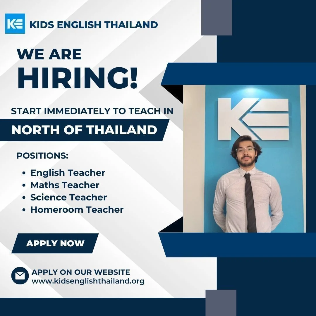 We are currently seeking educators to join us for the 2025-2026 academic session, with opportunities available for October 2025 and April 2026 semesters!

Kids English Thailand (KET) is a distinguished recruitment firm with a rich history of over 15 