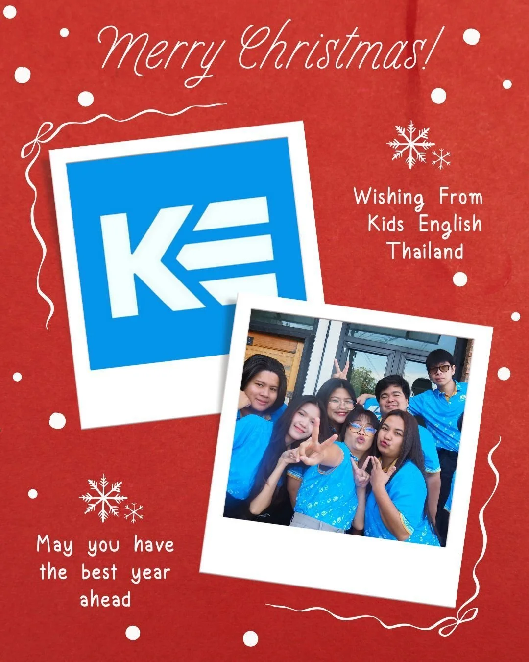 Merry Christmas from all of us at Kids English Thailand! 

To our incredible KET teachers, dedicated staff, wonderful students, and supportive families &ndash; thank you for making 2025 such a joyful and memorable year filled with learning, laughter,