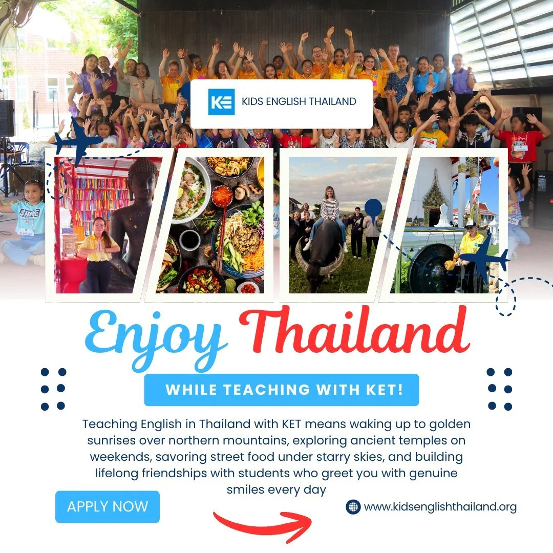 Teaching English in Thailand isn&rsquo;t just a job &mdash; it&rsquo;s a whole life upgrade! 

Golden northern sunrises, weekend temple explorations, street food feasts under starry skies, and the best part: building real connections with students wh