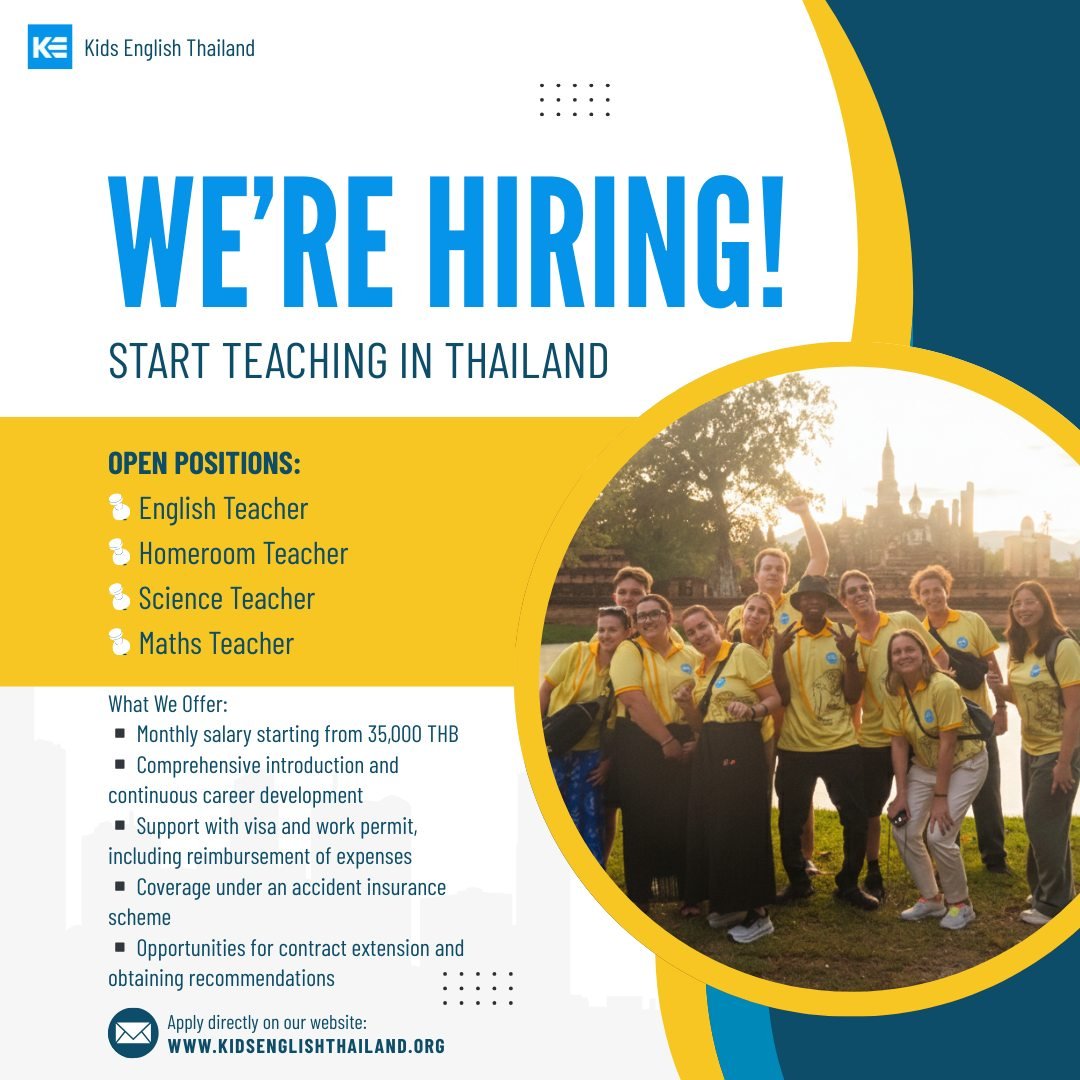 We are currently seeking educators to join us for the 2026-2027 academic session, with opportunities available for April 2026 and October 2026 semesters!

Kids English Thailand (KET) is a distinguished recruitment firm with a rich history of over 15 