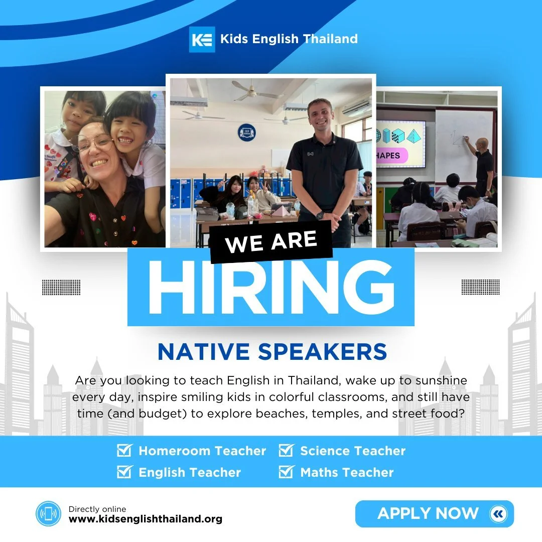 We are currently seeking educators to join us for the 2026-2027 academic session, with opportunities available for April 2026 and October 2026 semesters!

Kids English Thailand (KET) is a distinguished recruitment firm with a rich history of over 15 