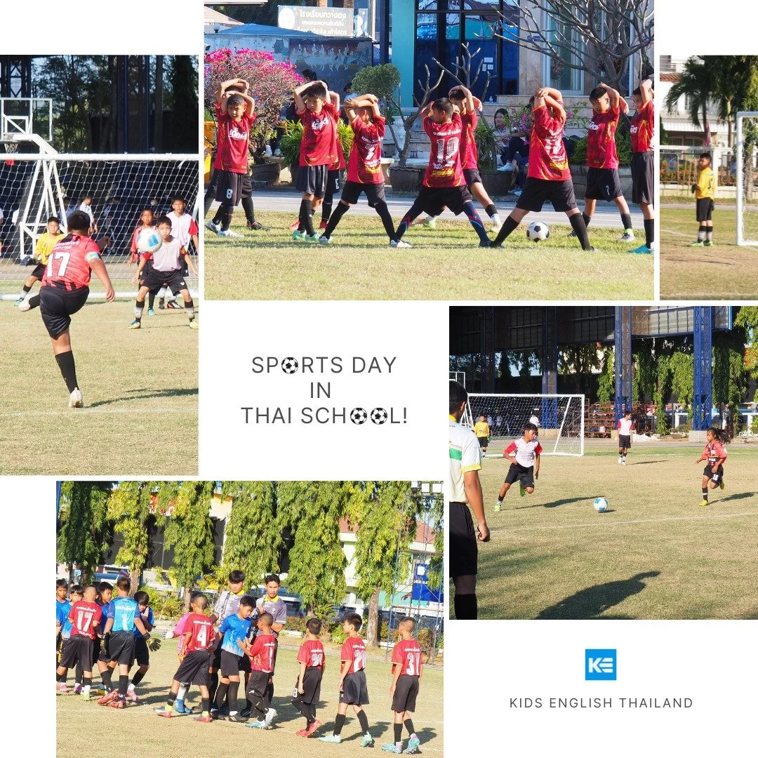 Football fever in full swing at a Thai school! 

Look at these young superstars giving it everything&mdash;dribbling, shooting, celebrating, and showing pure Thai school spirit on Sports Day! 

From epic team huddles to those unstoppable goals, the e