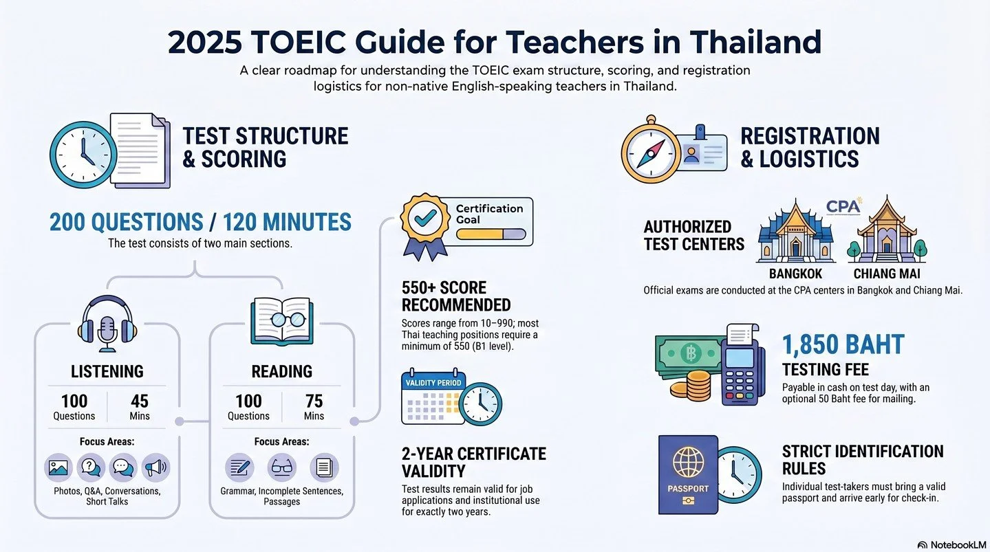 TOEIC Test in Thailand 2026 &ndash; Everything You Need to Know!
We turned our full blog into a clean, easy-to-swipe infographic so you can quickly see all the important details at a glance.

Swipe through to discover:
▪️Minimum TOEIC scores required