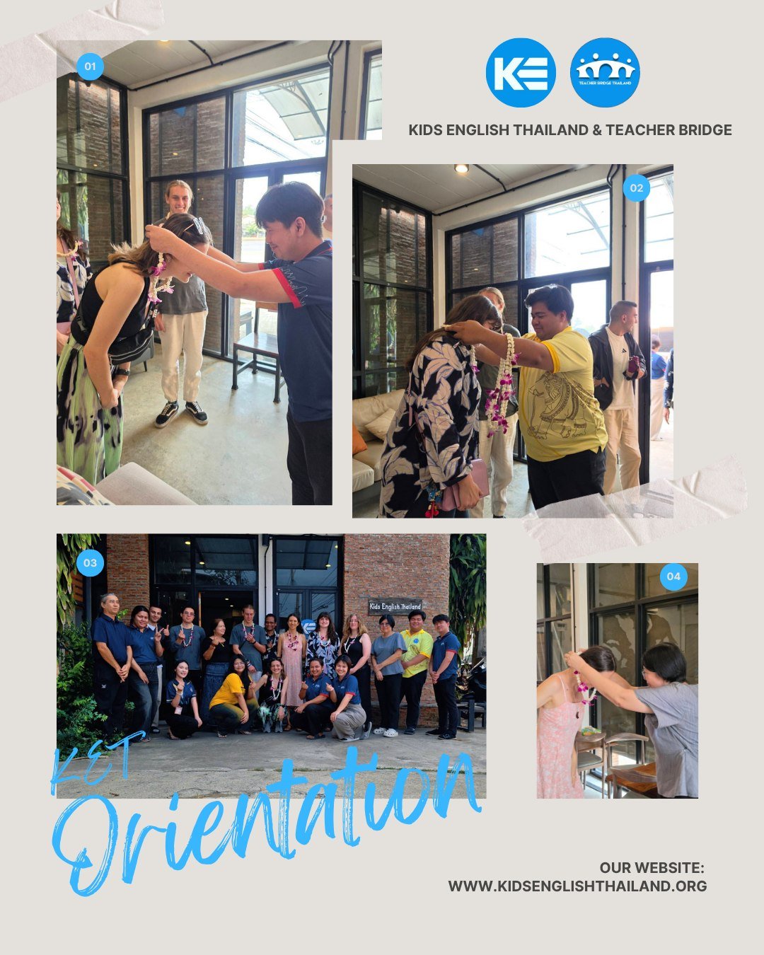 Fresh teachers, big smiles, and Thai flower garlands!

The moment our new teachers step through the door, our KET team welcomes them the beautiful Thai way &mdash; with handmade Phuang Malai garlands, warm hugs, and genuine excitement!

This is more 