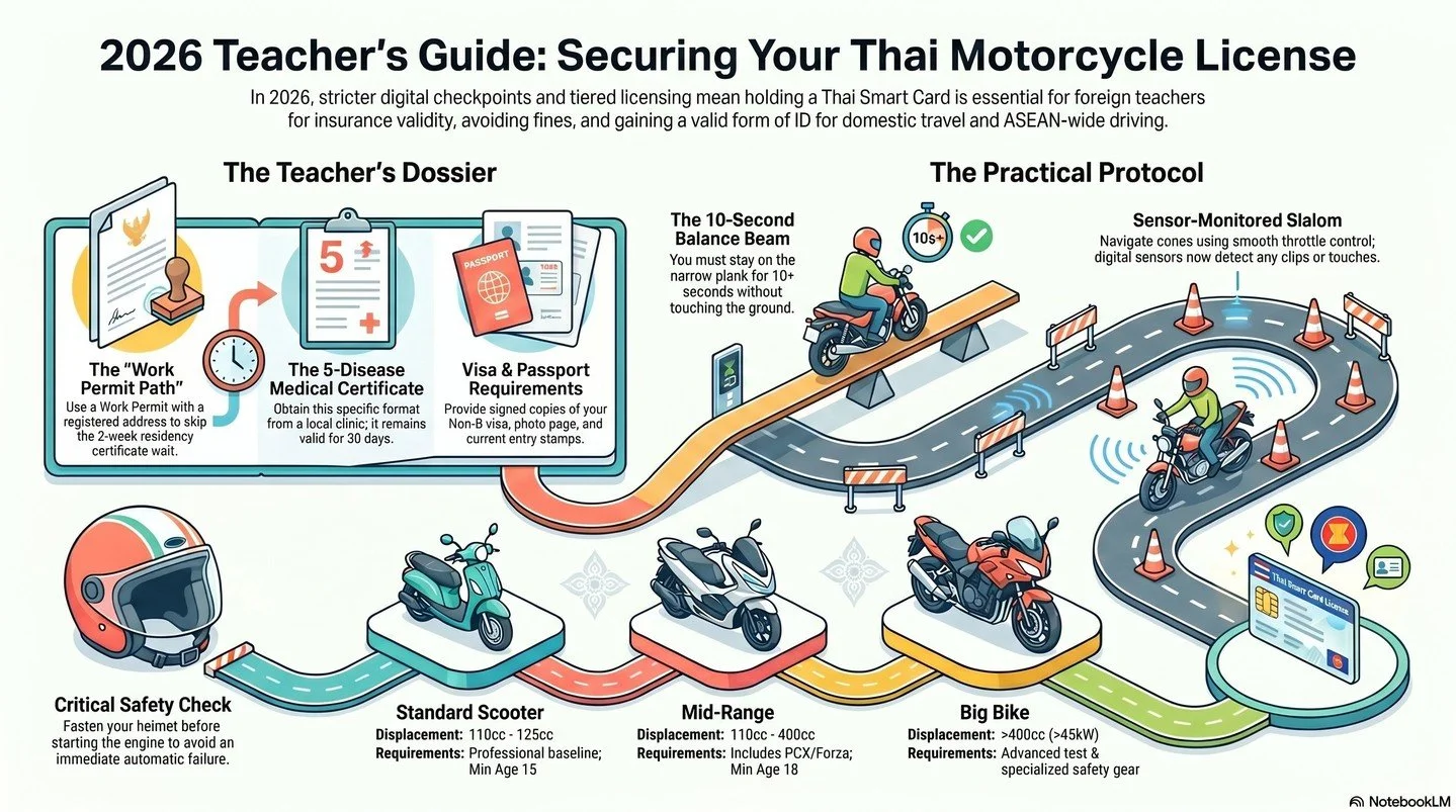 2026 Teacher&rsquo;s Guide: How to Get Your Thai Motorcycle License (Without the Stress!)
New school year in Thailand? Don&rsquo;t risk fines, insurance issues, or awkward checkpoint moments.
In 2026, digital checkpoints are stricter than ever &mdash