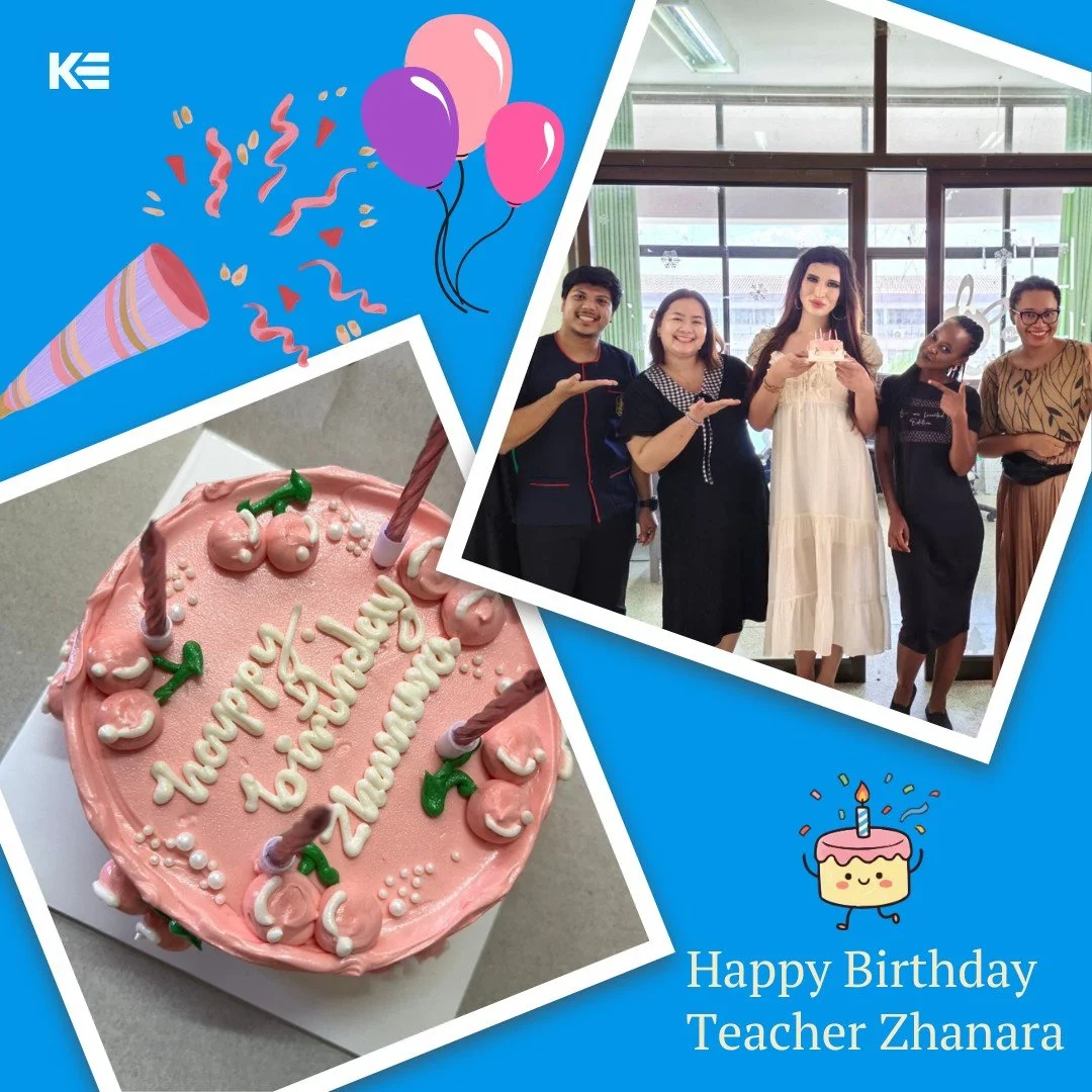 Teacher Zhanara had a lovely birthday celebration at her school, surrounded by her co-teachers and lots of smiles. 

The pink cake looked delicious and the energy in these photos is just so warm and happy!
Thank you for being such a wonderful part of