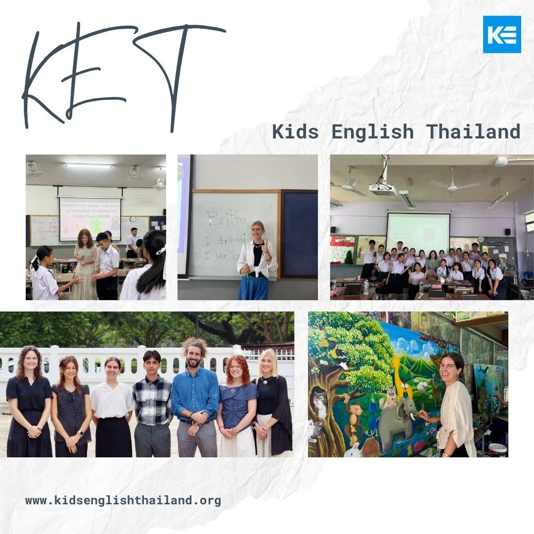 A little sneak peek into our teachers&rsquo; days in Thai schools!

Our KET teachers have been sending us some lovely moments from their classrooms this week &mdash; from interactive lessons and group activities to painting colorful murals with their