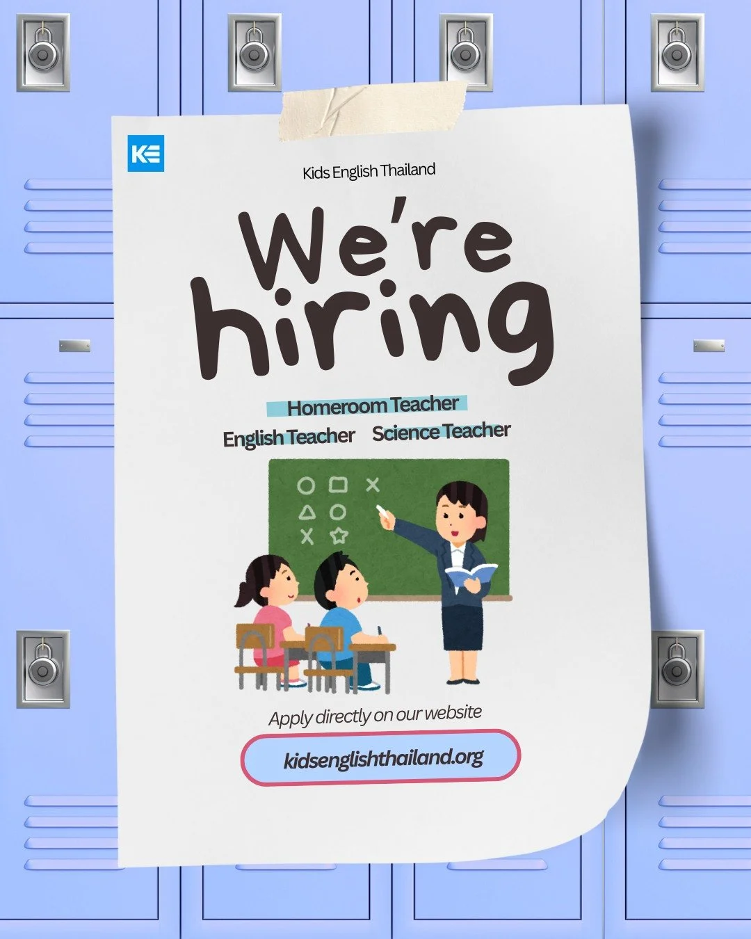 We are currently seeking educators to join us for the 2026-2027 academic session, with opportunities available for April 2026 and October 2026 semesters!

Kids English Thailand (KET) is a distinguished recruitment firm with a rich history of over 15 