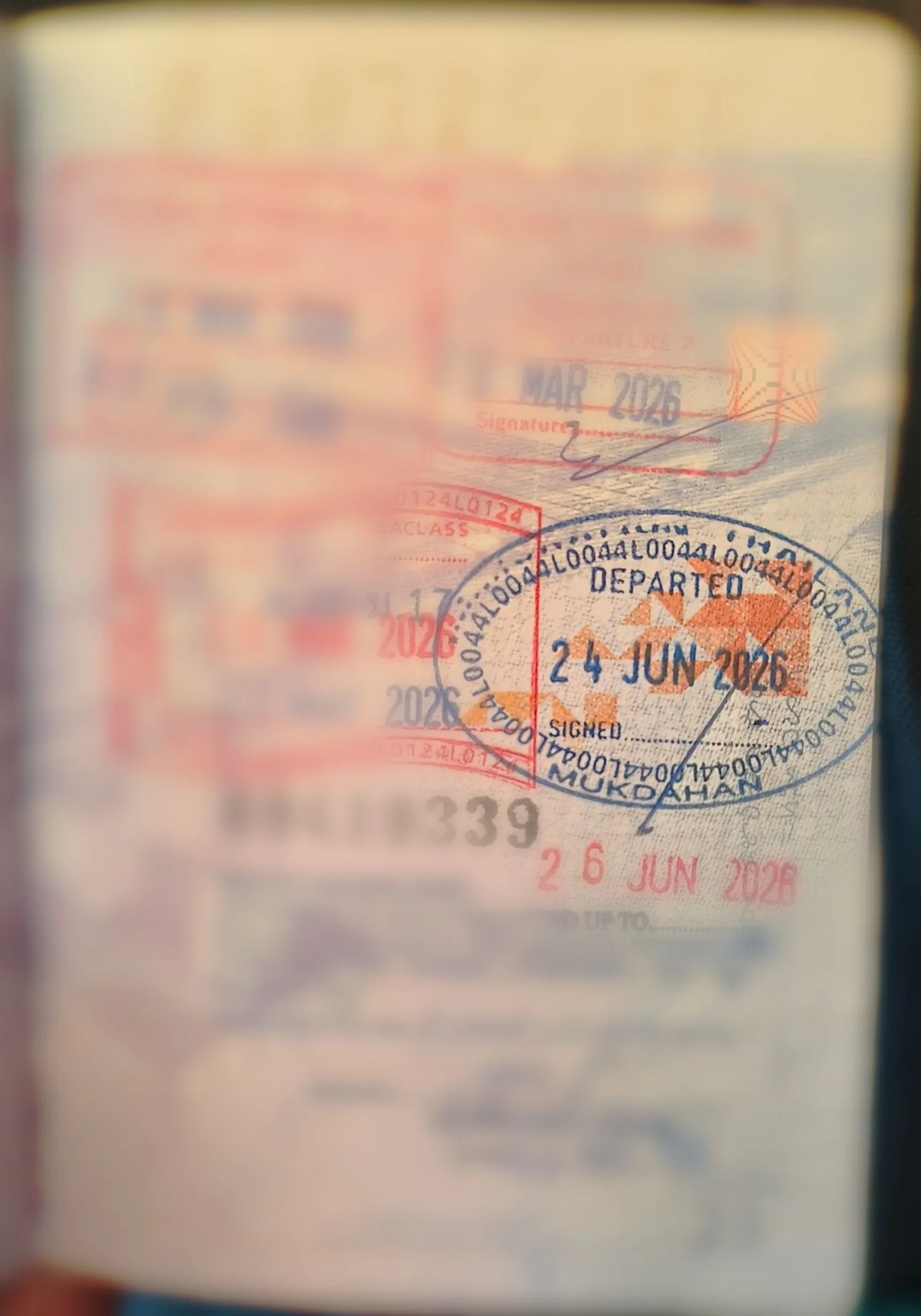 Thai Immigration Departure Stamp at Mukdahan Checkpoint