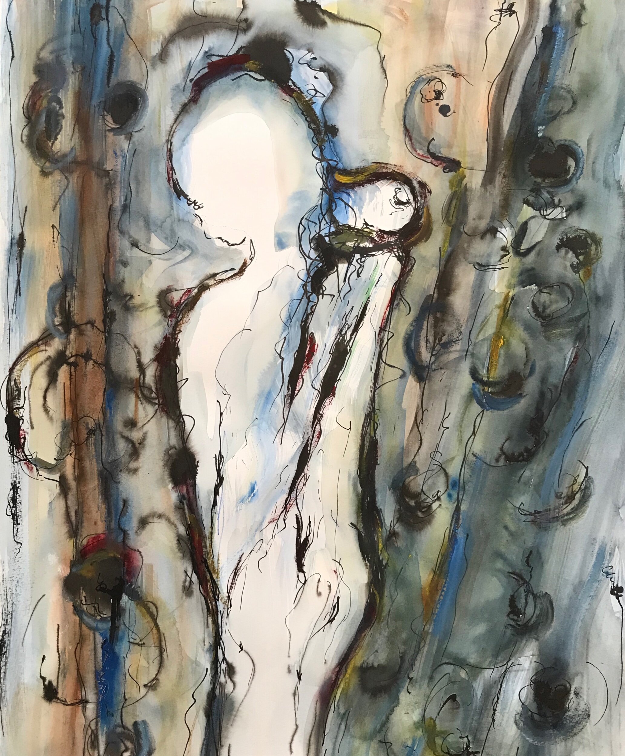 Dusche Feder/Aquarell 65 x 50 cm 2012