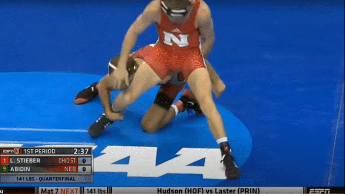 Logan Stieber (World Champion, 4x NCAA Champion, and longtime attendee of the Jeff Jordan State Champ Camp) executing the Football Tackle finish at the 2015 NCAA Championships.