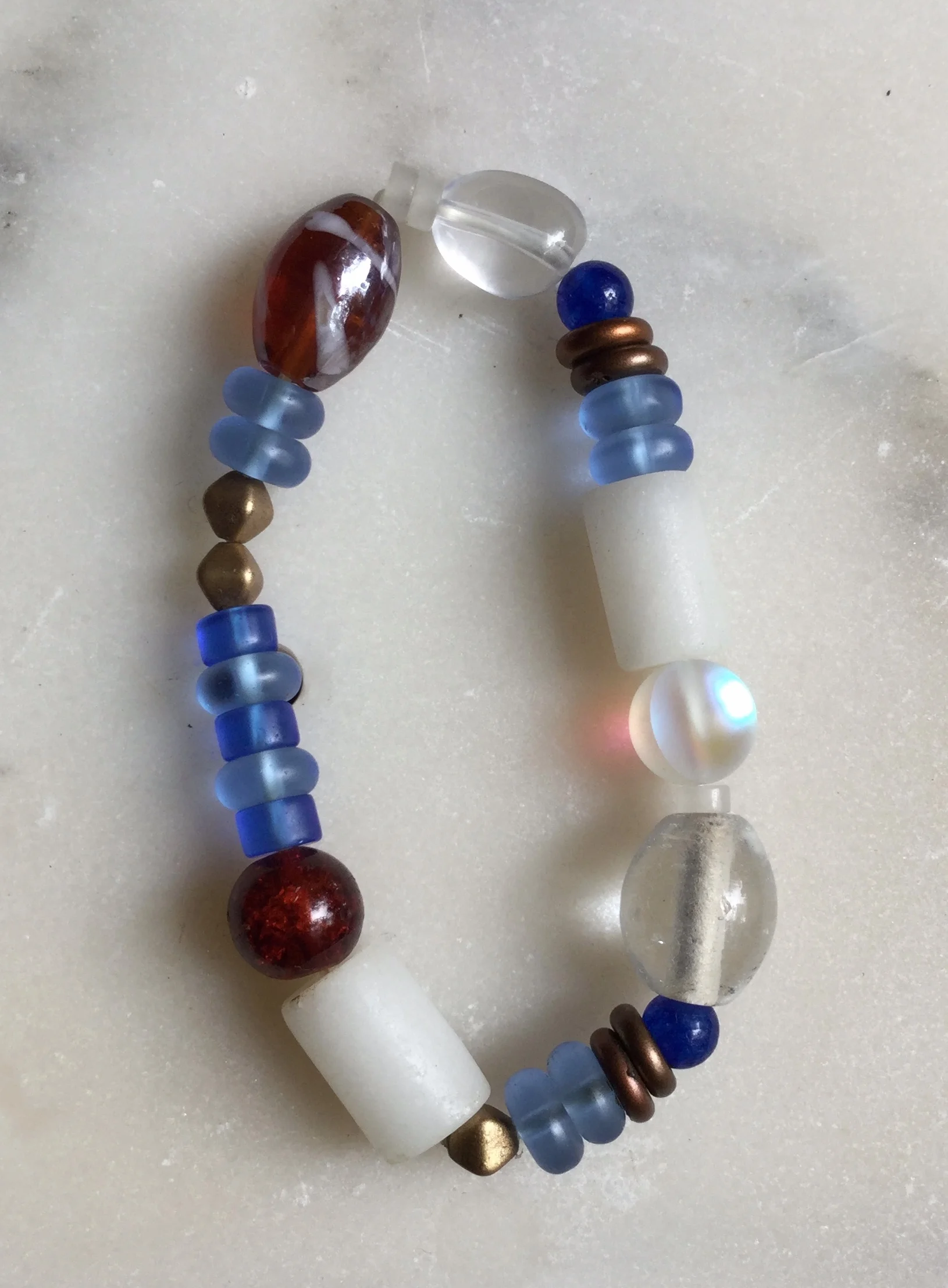 'Instead of Pearls' Blue Bracelet